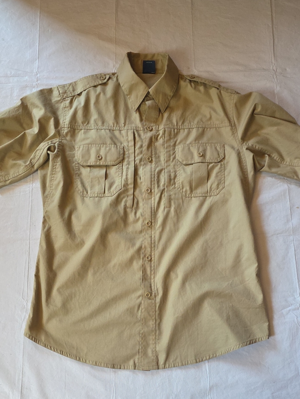 Propper Men's Tactical Uniform Shirt Short Sleeve Tan Front Pockets M